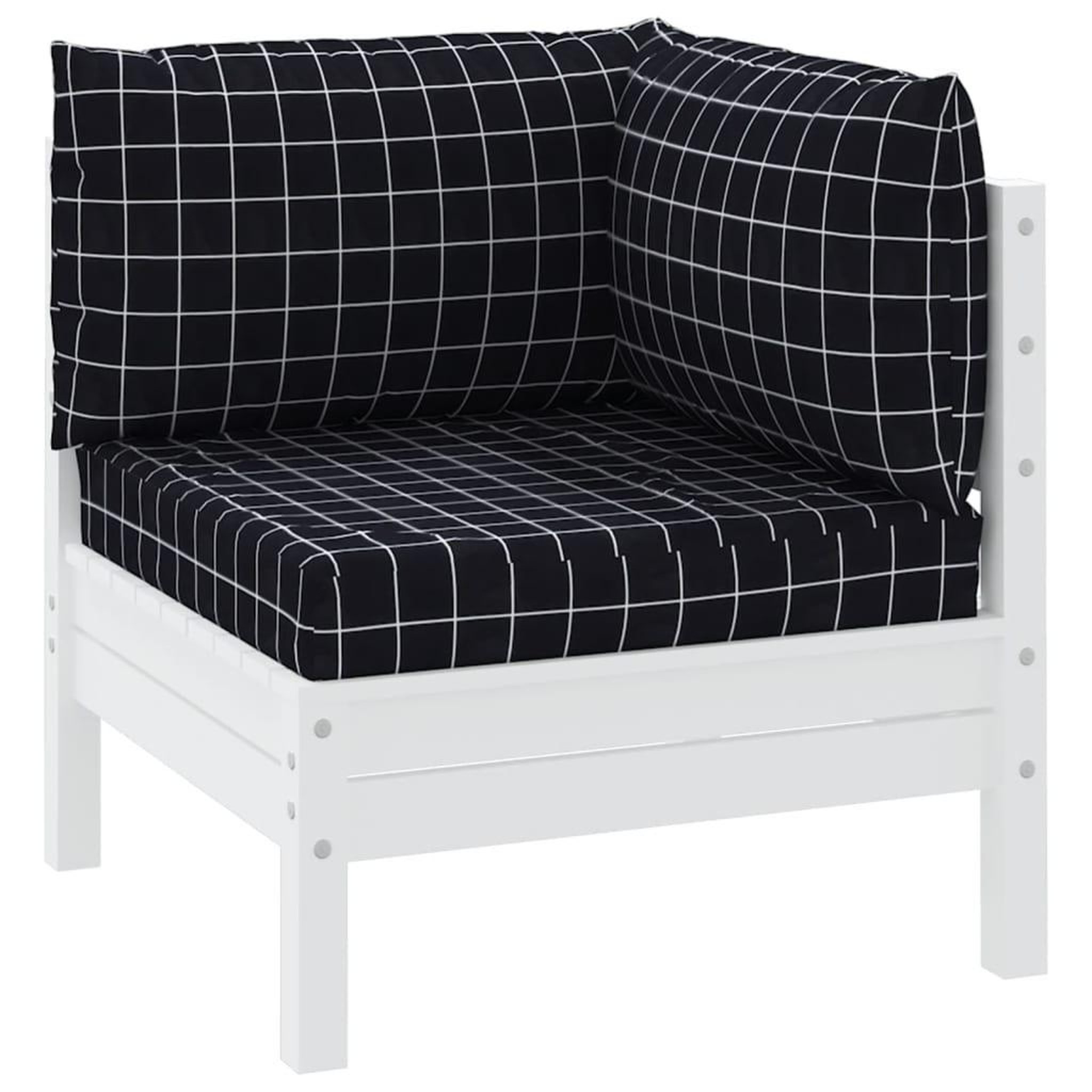 Voir la diapositive 3 : VIDAXL Coussins de palette lot de 3 motif a carreaux noir tissu Oxford