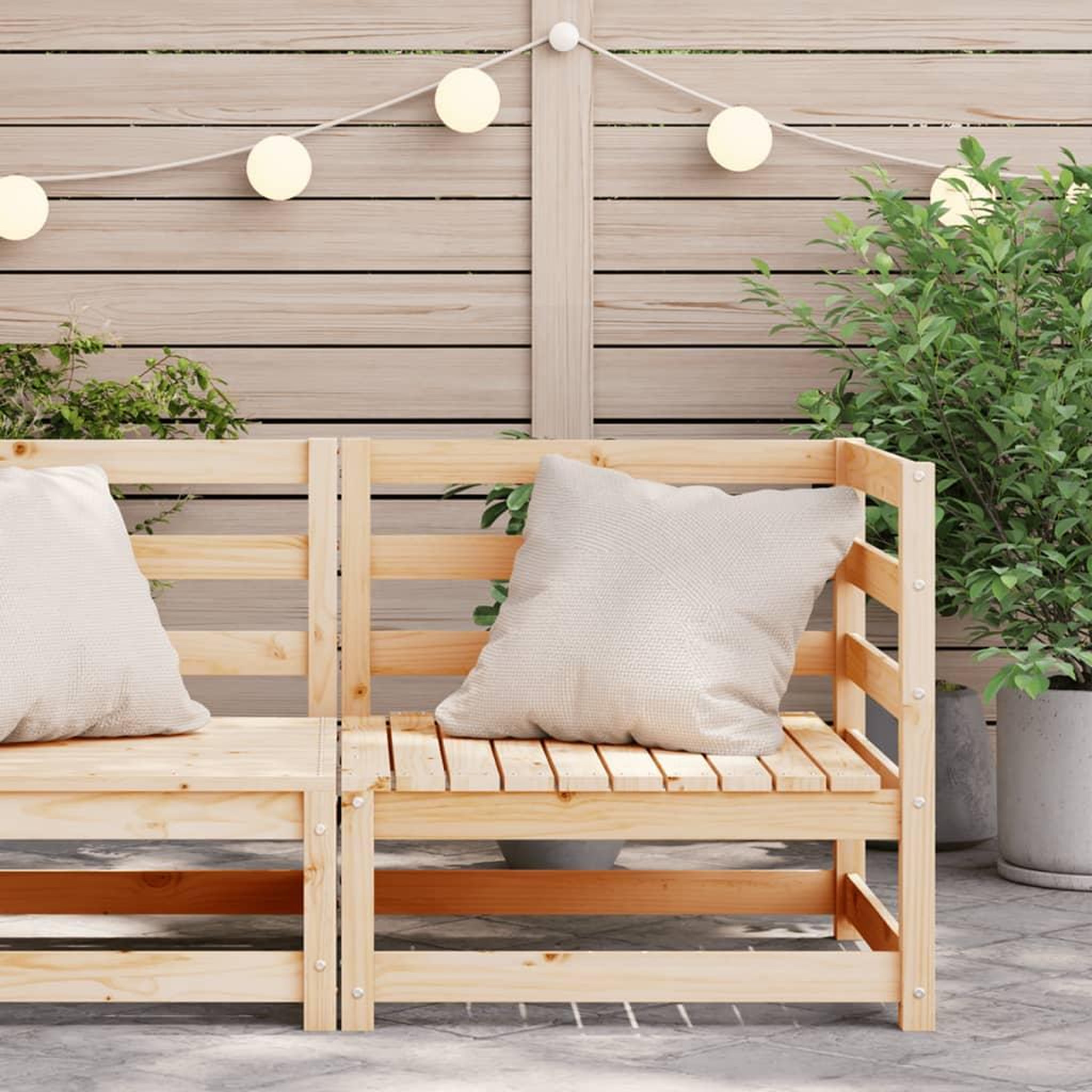 Voir la diapositive 3 : VIDAXL Canape d'angle de jardin 70x70x67 cm bois de pin massif