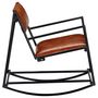 Voir la diapositive 4 : VIDAXL Chaise a bascule Marron Cuir veritable