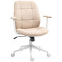 Voir la diapositive 1 : HOMCOM Chaise de bureau style Chesterfield - réglable, fonction bascule verrouillable - tissu beige