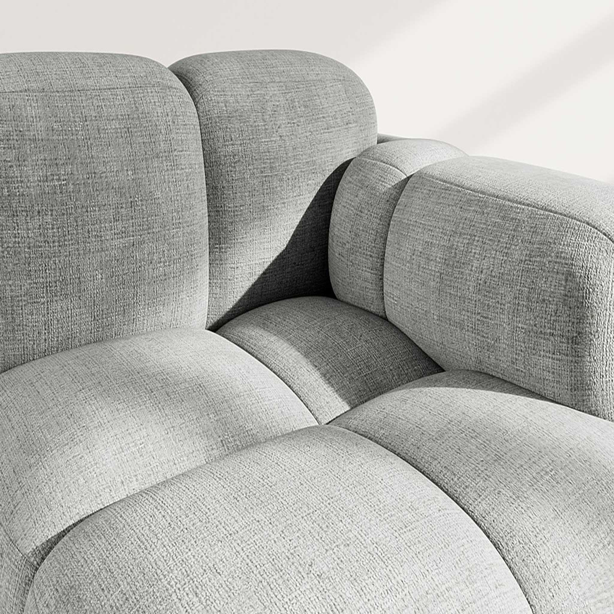 Voir la diapositive 4 : BEST MOBILIER Grace - module d'assise droit en velours texturé