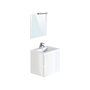 Meuble de salle de bain 1 vasque 2 tiroirs et miroir LED L60cm MILA