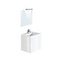 Voir la diapositive 6 : Meuble de salle de bain 1 vasque 2 tiroirs et miroir LED L60cm MILA