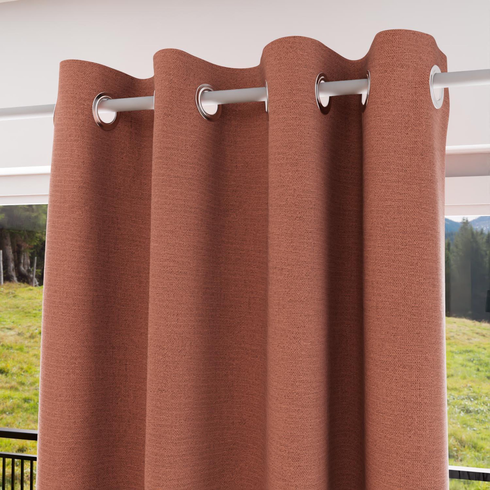 SOLEIL D'OCRE Rideau à oeillets 100% occultant ECLIPSE, par Soleil d'Ocre. Coloris disponibles : Vert, Blanc, Gris, Bleu, Jaune, Rose, Marron, Noir, Orange, Rouge
