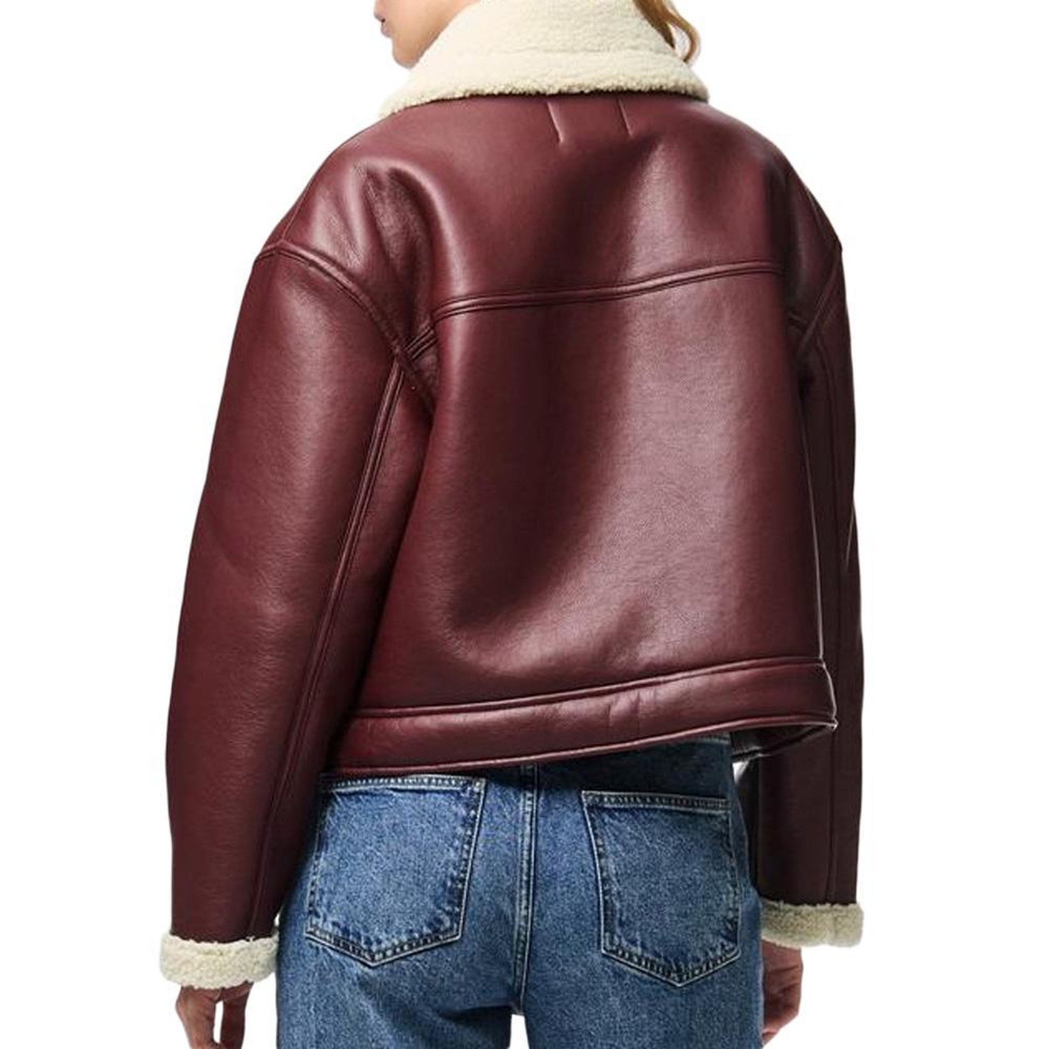 Voir la diapositive 2 : Pieces Veste Bordeaux Femme Pieces Janelle
