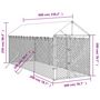 Voir la diapositive 4 : VIDAXL Chenil d'exterieur pour chiens avec toit argente 2x6x2,5 m