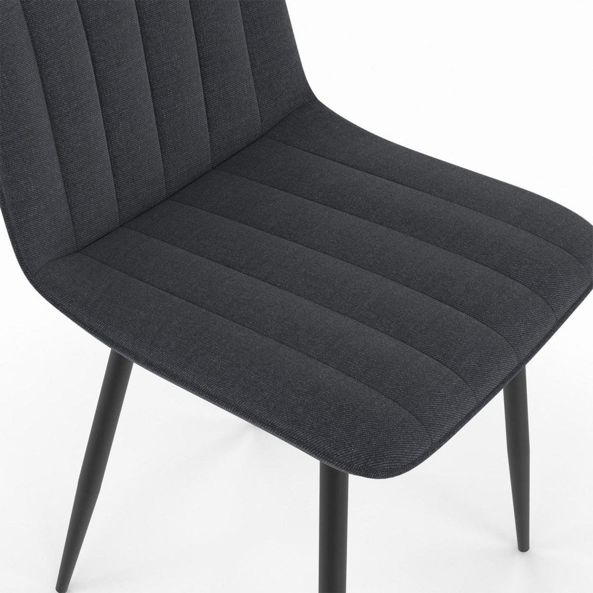 ID MARKET Lot de 6 chaises MIRA en tissu gris foncé pour salle à manger