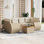 Voir la diapositive 1 : VIDAXL Salon de jardin avec coussins 7 pcs beige resine tressee