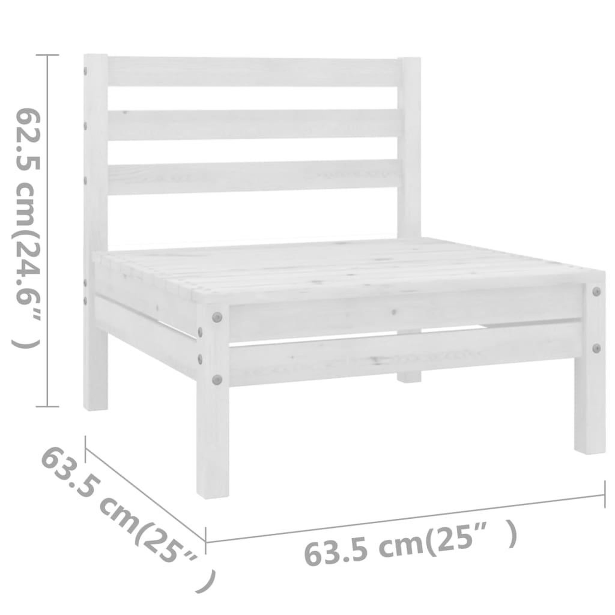 Voir la diapositive 6 : VIDAXL Salon de jardin 5 pcs Blanc Bois de pin massif