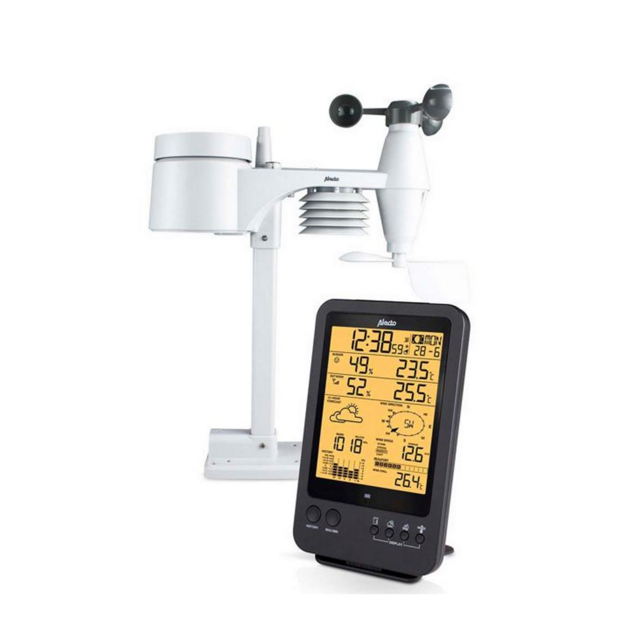 NEDIS Station météo professionnelle avec capteur blanc/noir - ws-4700