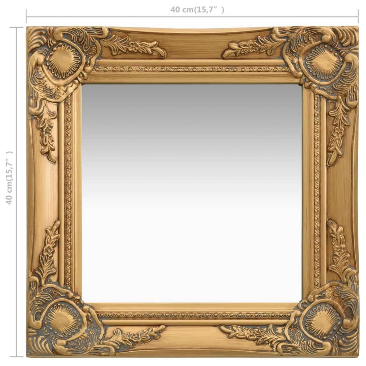 VIDAXL Miroir mural style baroque 40x40 cm Dore