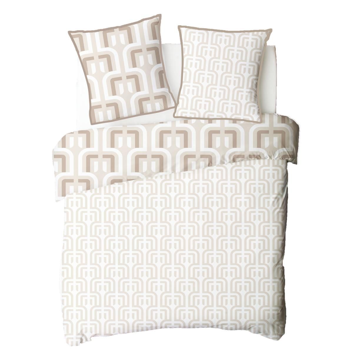 FUTURE HOME Parure de lit double rétro en microfibre lavée