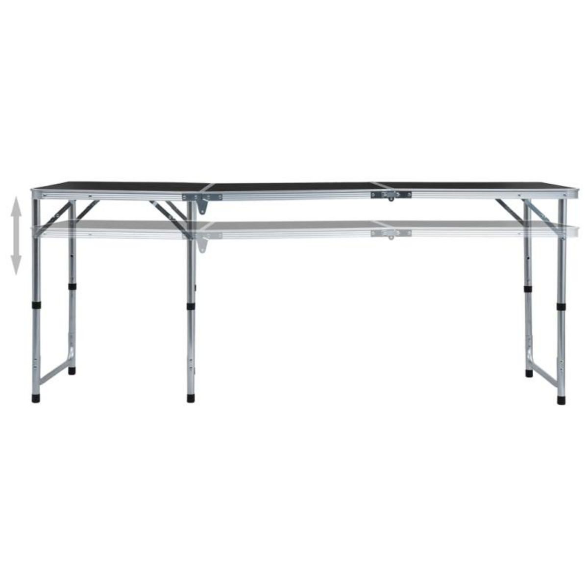 VIDAXL Table pliable de camping Gris Aluminium 180x60 cm