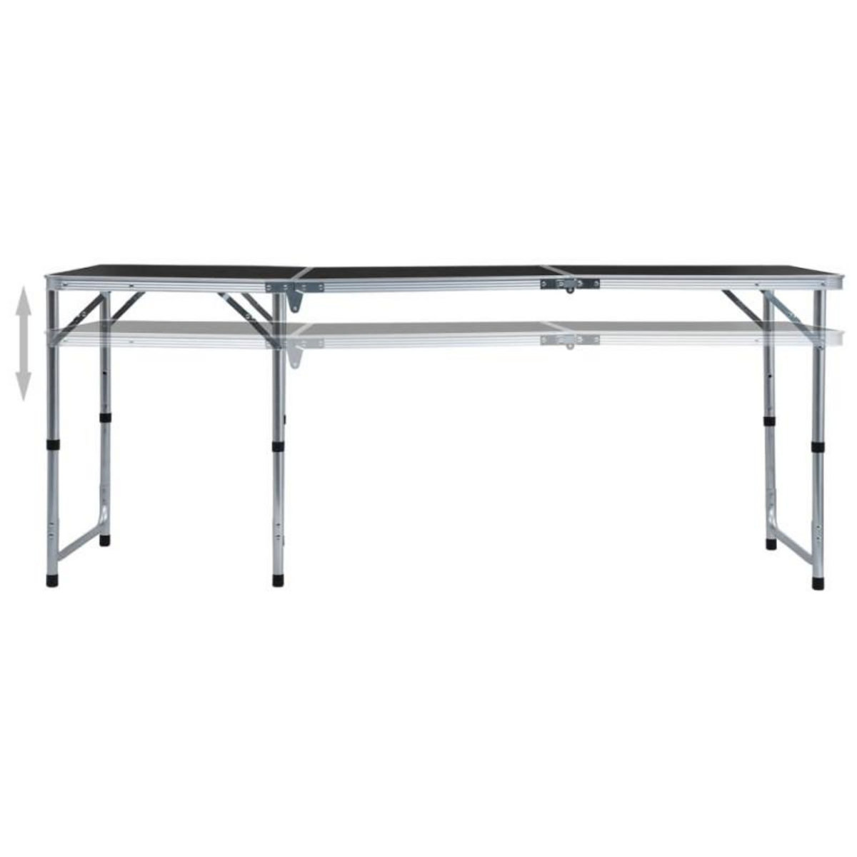 VIDAXL Table pliable de camping Gris Aluminium 180x60 cm