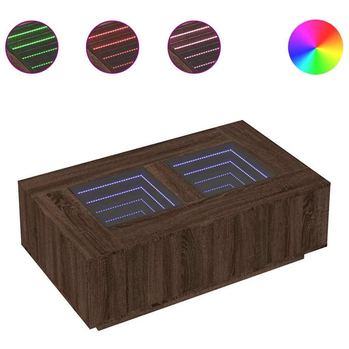 VIDAXL Table basse avec LED infini chene marron 116x69x40 cm