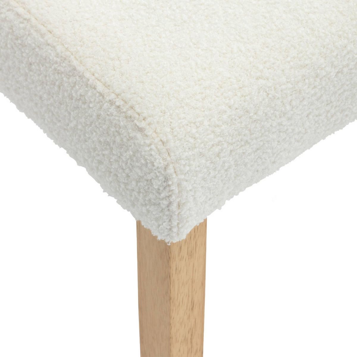 SWEEEK Lot de 4 chaises RITA revêtement bouclette pieds en bois d'hévéa