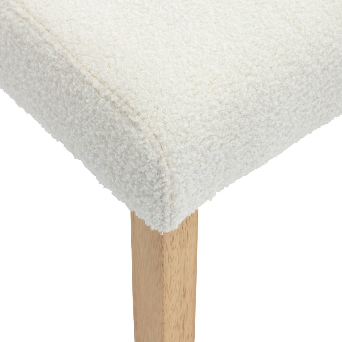 SWEEEK Lot de 4 chaises RITA revêtement bouclette pieds en bois d'hévéa