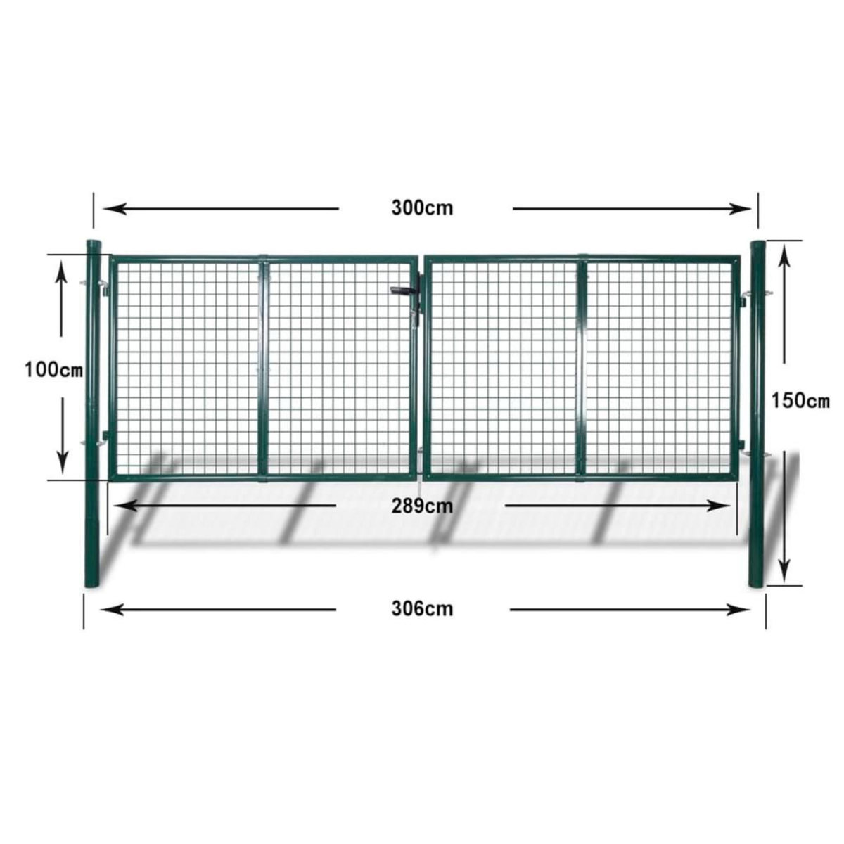 VIDAXL Portail de cloture Acier 306x150 cm Vert
