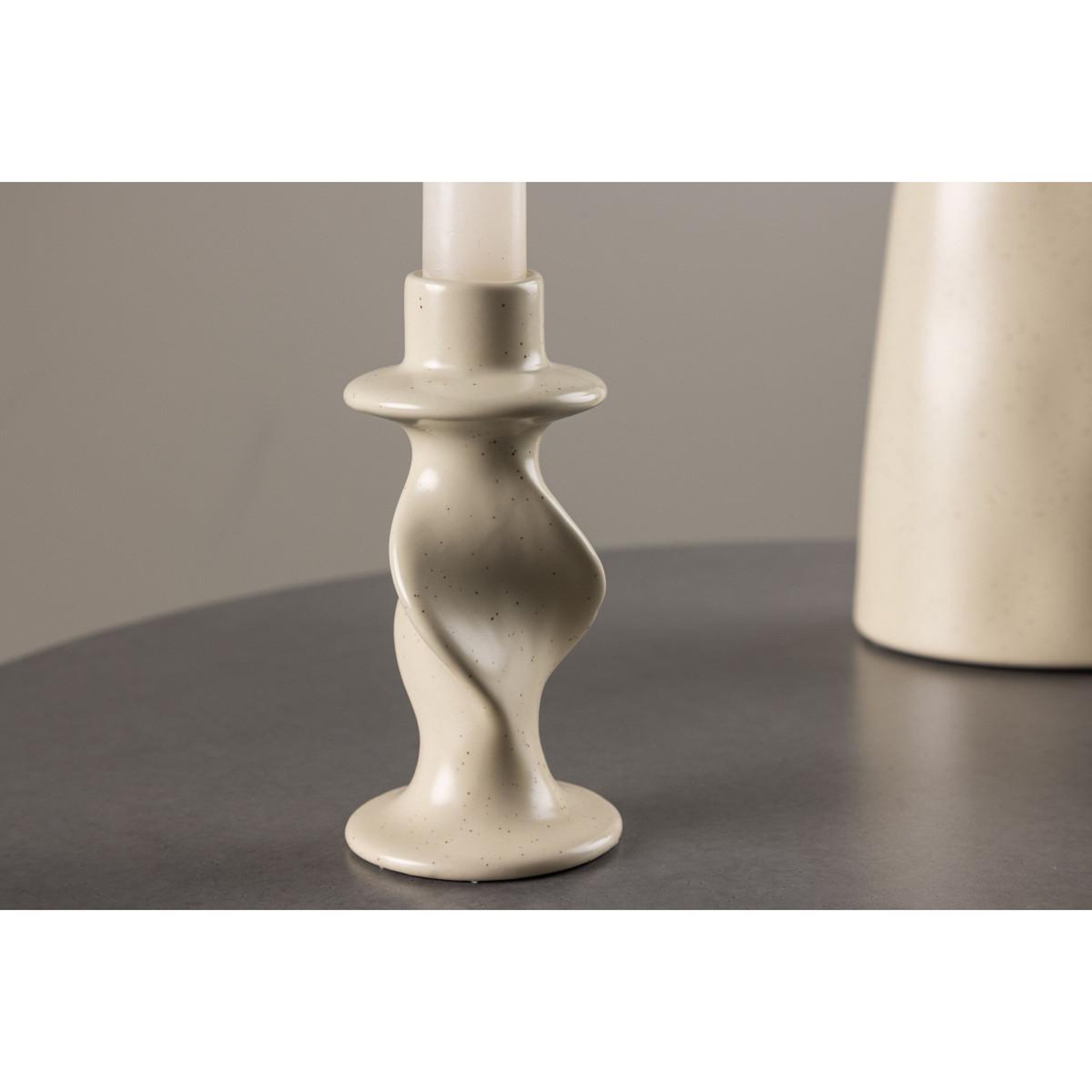 Voir la diapositive 4 : Paris Prix Bougeoir design en céramique  glory  12cm beige & noir