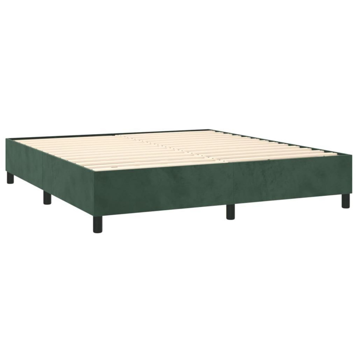 VIDAXL Cadre de lit sans matelas vert fonce 200x200 cm velours