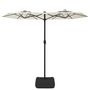 Voir la diapositive 4 : VIDAXL Parasol de jardin a double tete avec LED blanc sable 316x240 cm