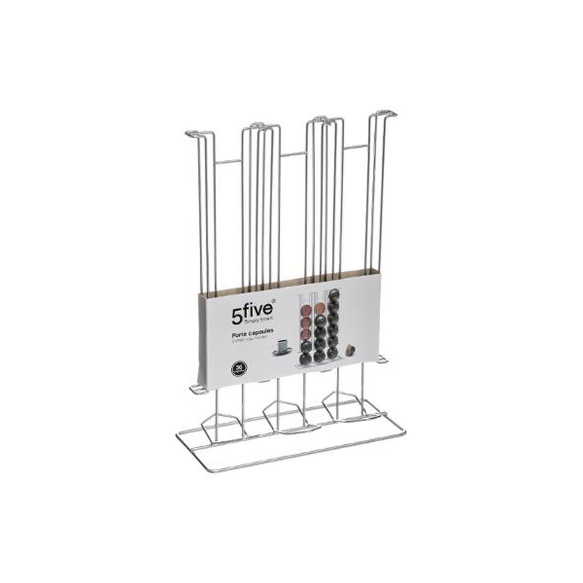 Voir la diapositive 2 : FIVE Porte 36 capsules  coffee  31cm argent
