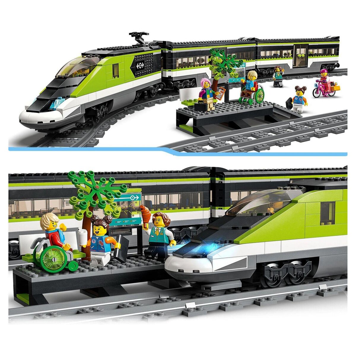 LEGO City 60337 Le Train de Voyageurs Express, Jouet Télécommandé avec Phares Fonctionnels