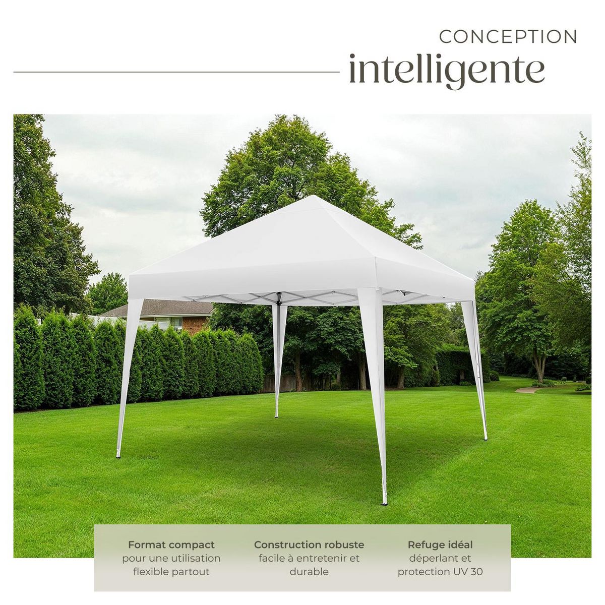 tectake Tonnelle 3 x 3 m blanc