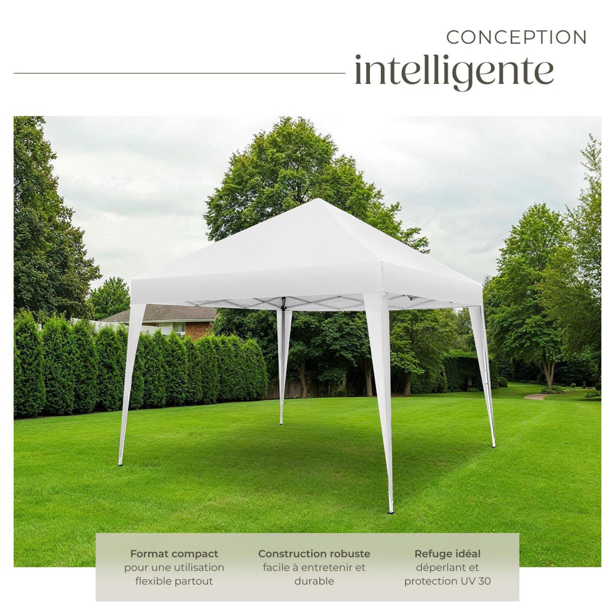 tectake Tonnelle 3 x 3 m blanc