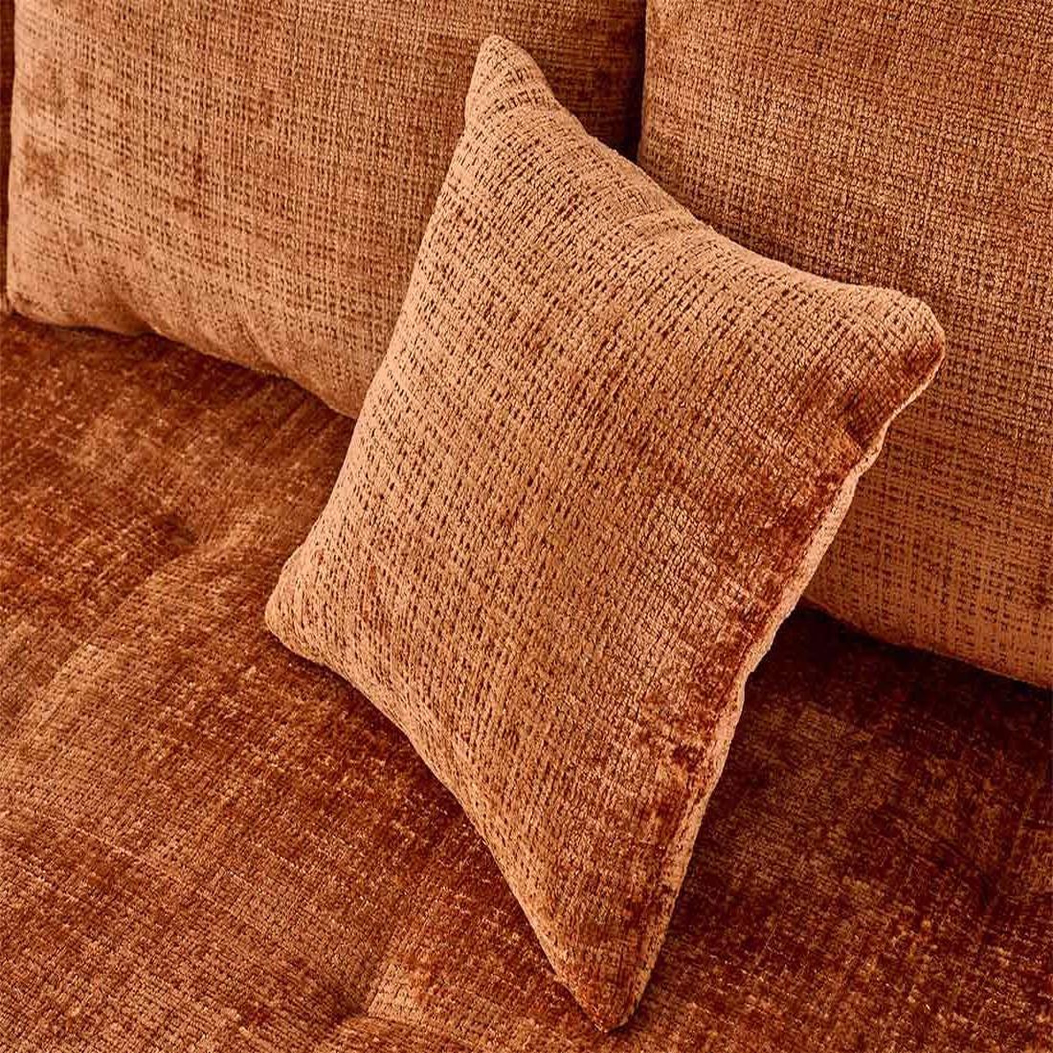 Voir la diapositive 2 : LISA DESIGN Rune - canapé d'angle droit 4 places en velours texturé