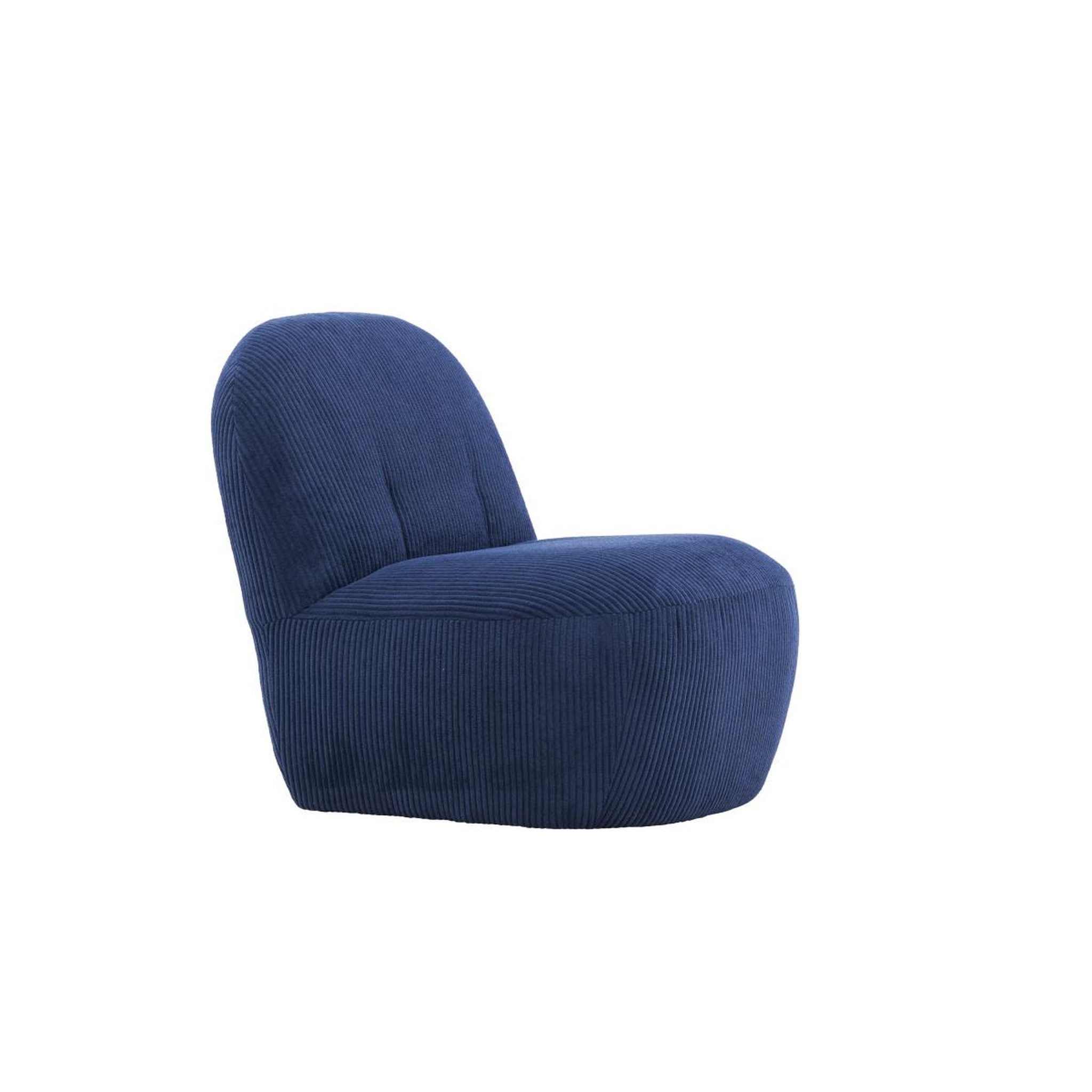Voir la diapositive 3 : Paris Prix Fauteuil design en tissu côtelé  mahla  82cm bleu marine