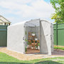 Voir la diapositive 2 : OUTSUNNY Serre tunnel de jardin 6 m² porte bâche PE haute densité 220g/m² blanc