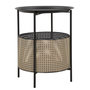 Voir la diapositive 1 : Paris Prix Table d'Appoint Effet Cannage  Osaka  50cm Noir & Naturel