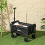 Voir la diapositive 2 : OUTSUNNY Chariot de jardin pliable 60 Kg max. poignée télescopique réglable métal oxford noir