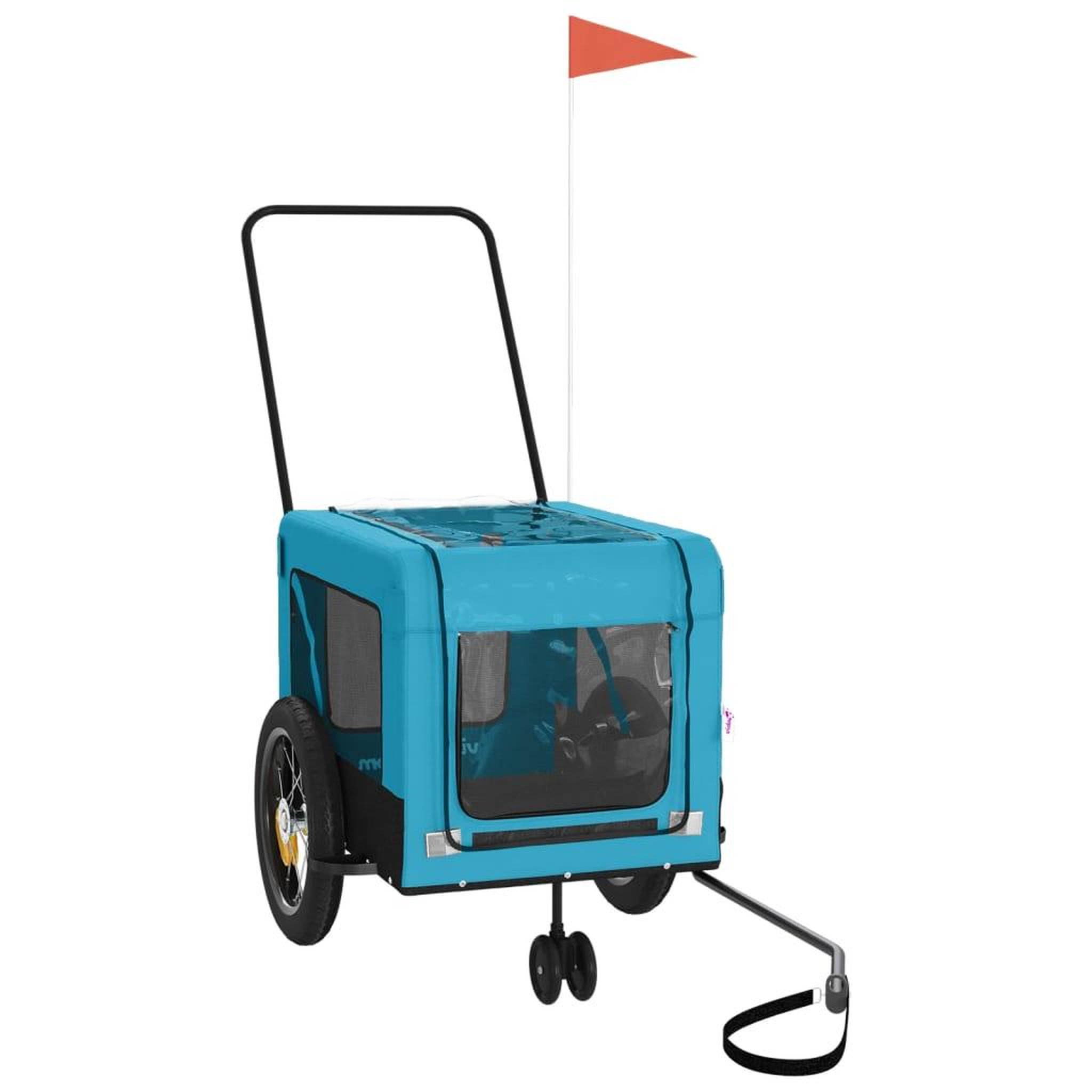 Voir la diapositive 3 : VIDAXL Remorque de velo pour animaux de compagnie bleu et noir