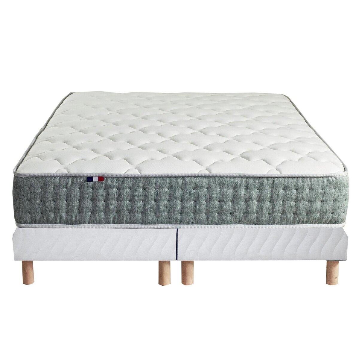 IDLITERIE Ensemble + matelas Ressort 7 zones Face Hiver/Eté différente HYGGE Fabriqué en France