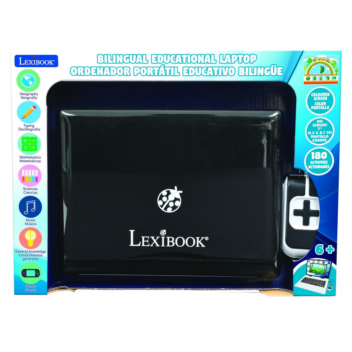 Lexibook Ordinateur 7  éducatif couleur bilingue français anglais et espagnol