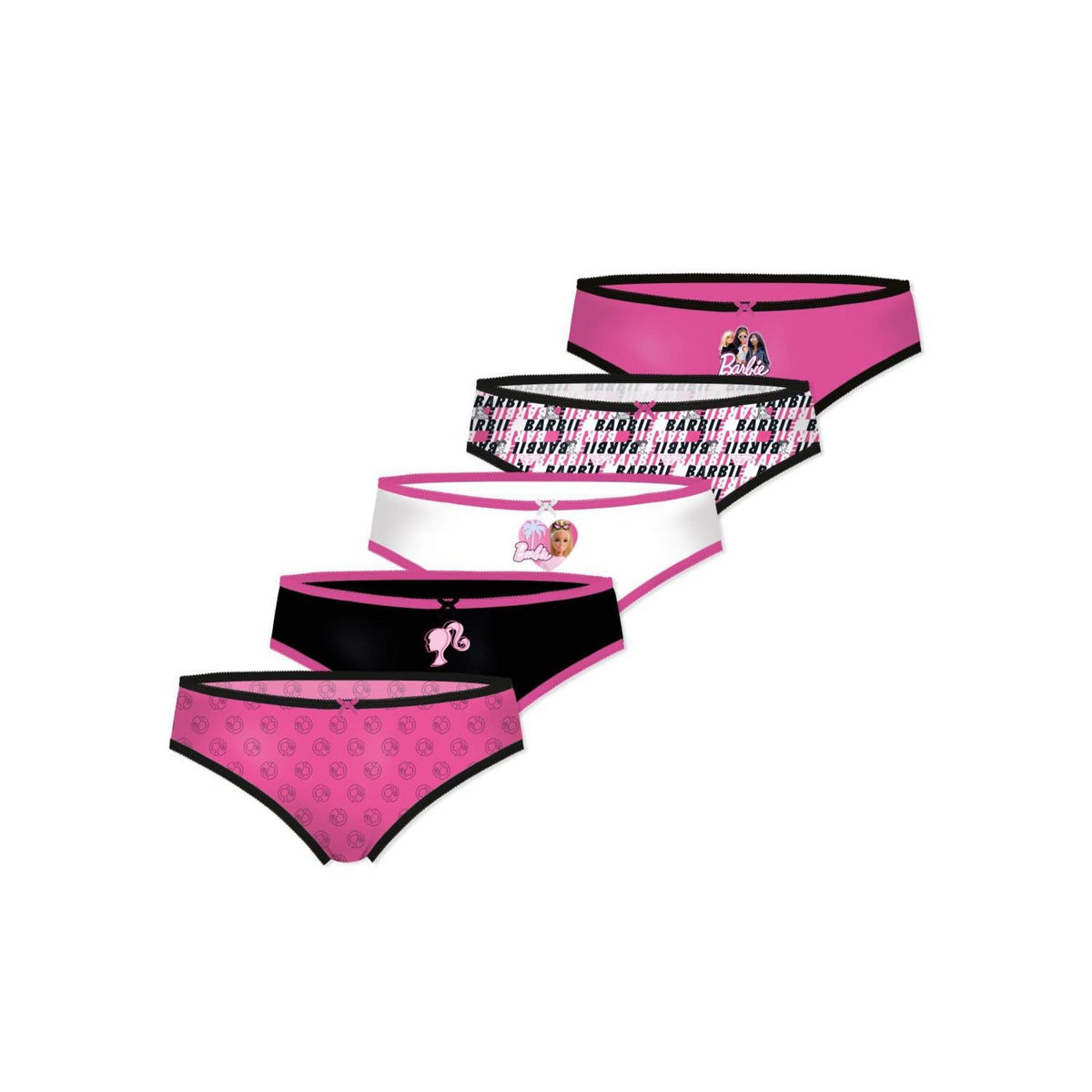 BARBIE Lot de 5 culottes bébé fille en coton
