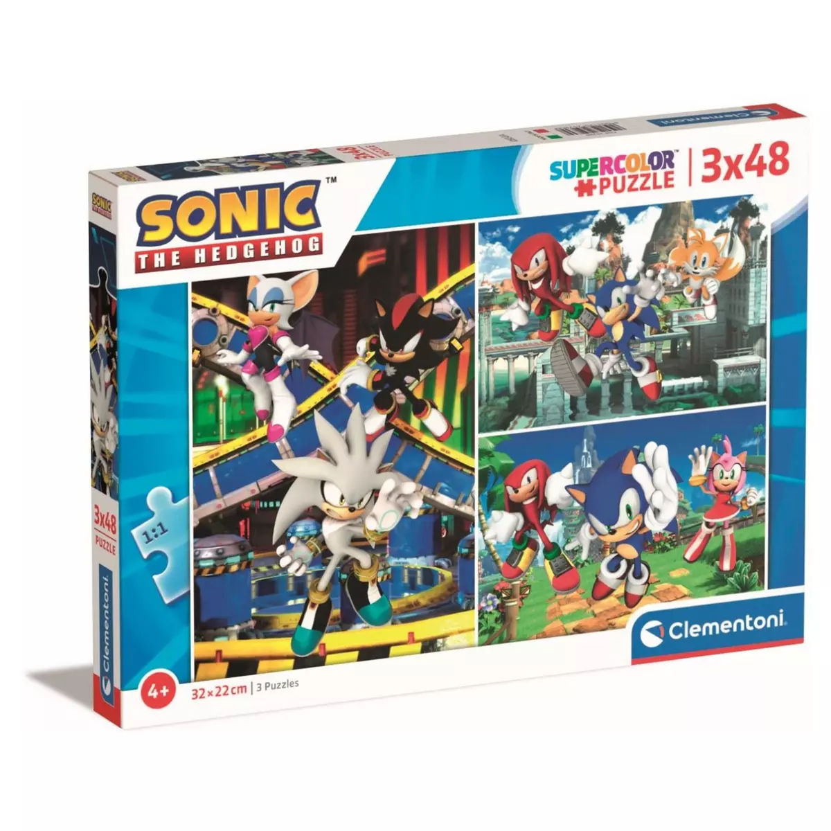CLEMENTONI Puzzle 3x48 pièces Sonic