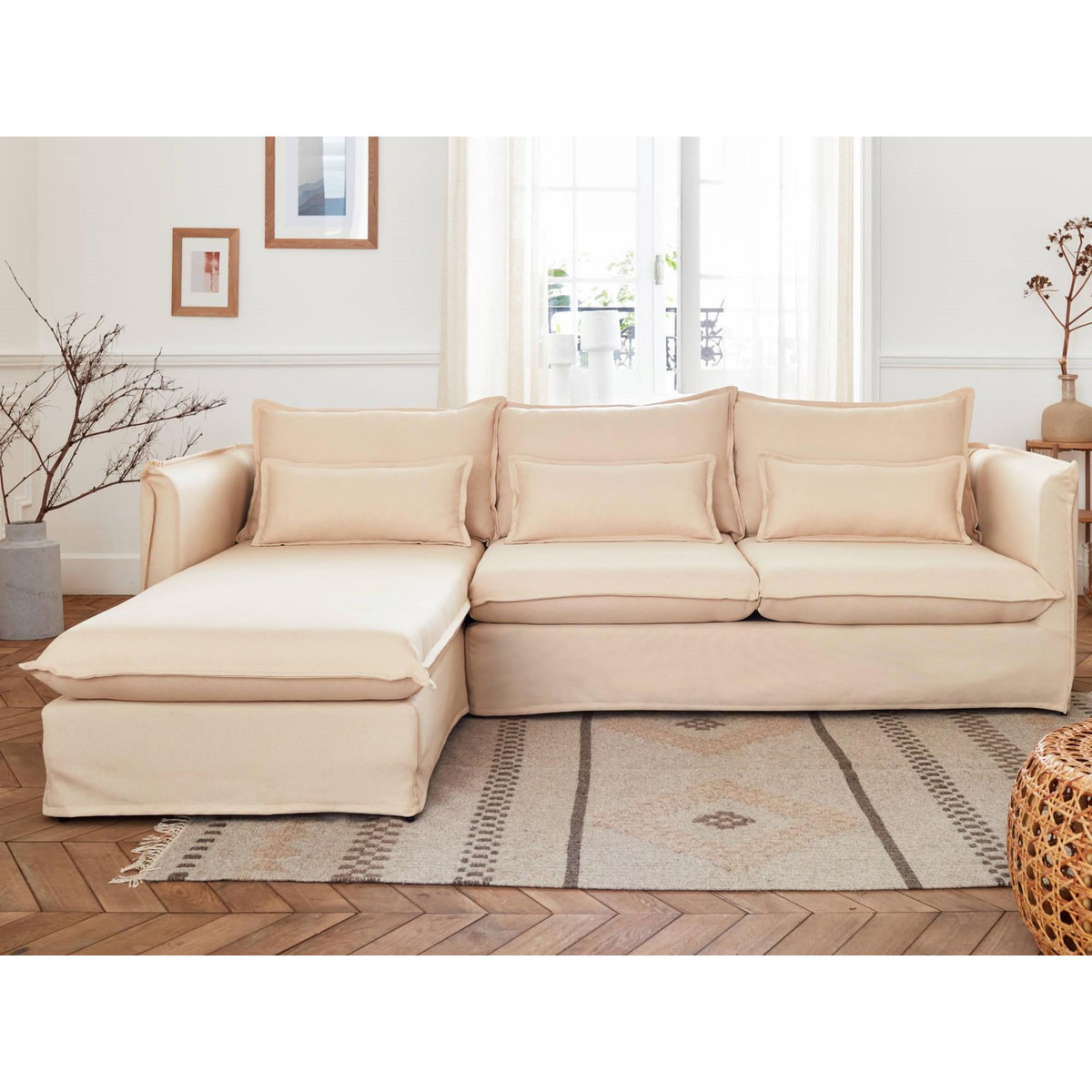 LISA DESIGN Adriann - canapé d'angle gauche fixe - 4 places - en tissu déhoussable