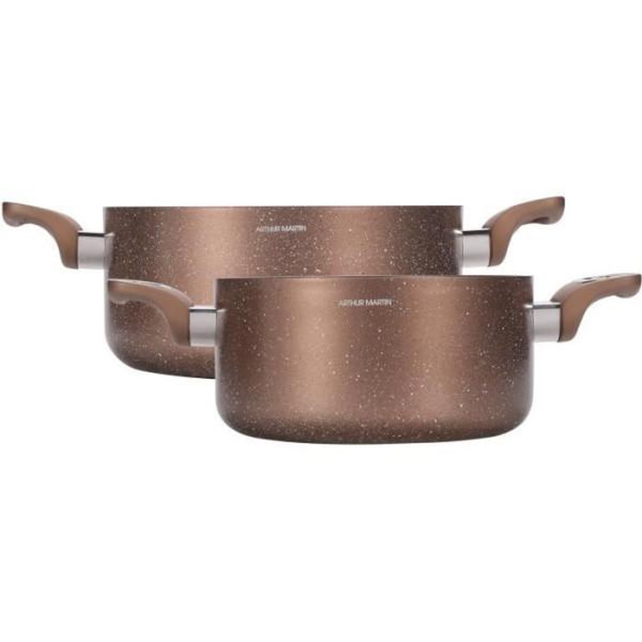Voir la diapositive 4 : Arthur Martin Set de marmites - ARTHUR MARTIN - AM9820 - 20-24 cm avec couvercle en verre - Aluminium - Tous feux dont induction
