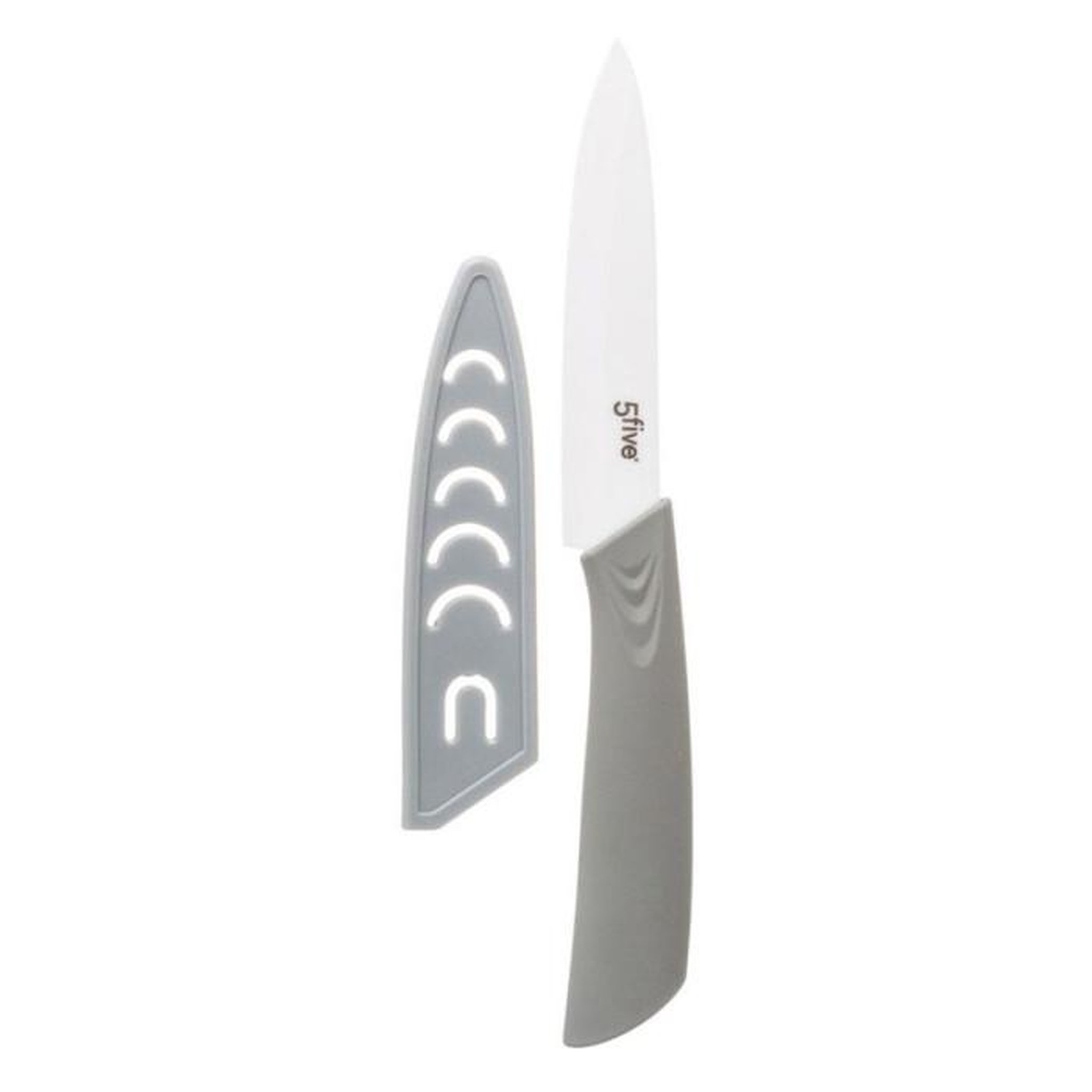 Voir la diapositive 4 : FIVE Couteau en Céramique  Zirco  20cm Gris & Blanc