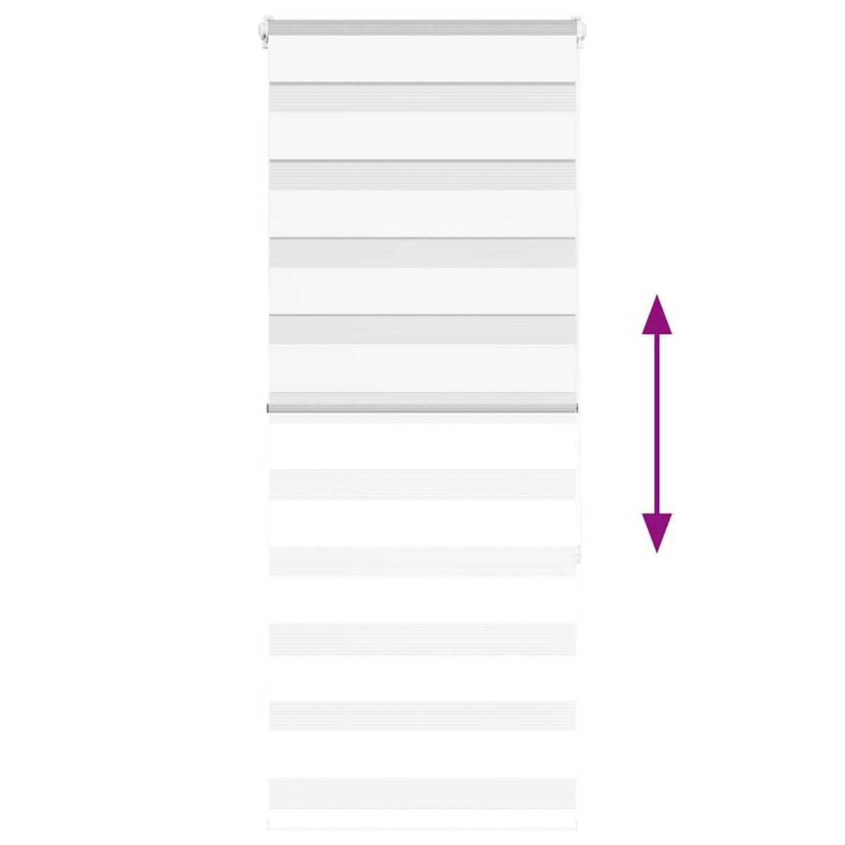 VIDAXL Store zebre blanc 55x150 cm largeur du tissu 50,9 cm polyester