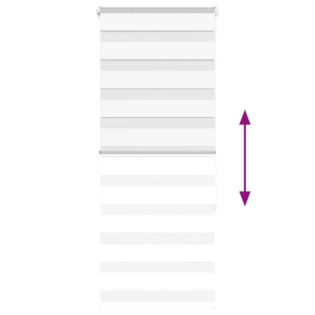 VIDAXL Store zebre blanc 55x150 cm largeur du tissu 50,9 cm polyester