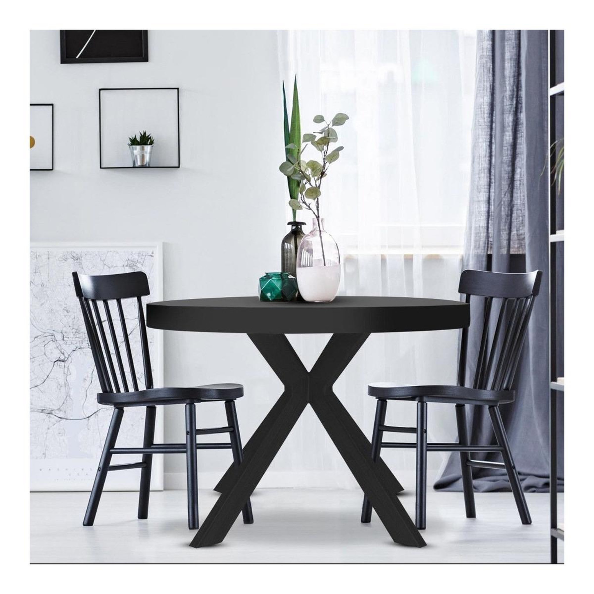 Voir la diapositive 4 : Paris Prix Table ronde extensible  zefane  160-260cm noir