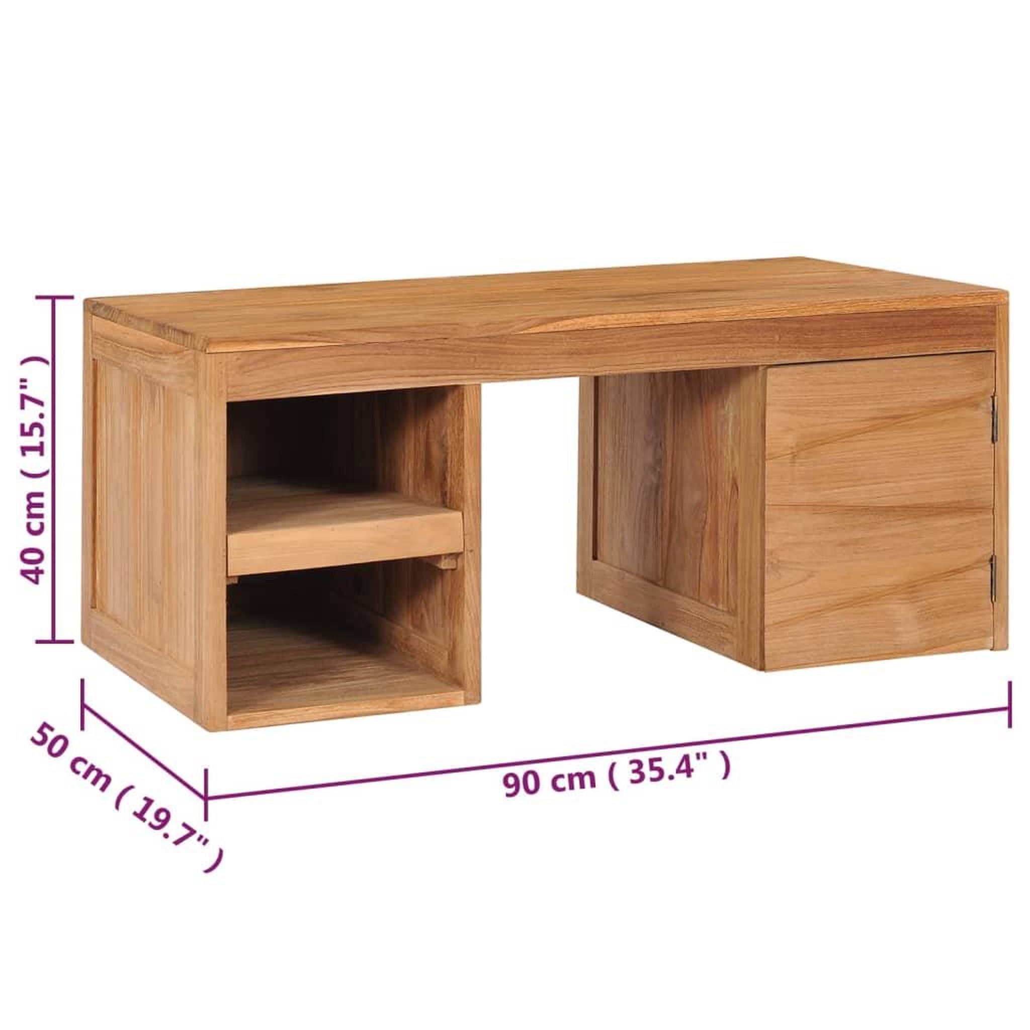 Voir la diapositive 6 : VIDAXL Table basse 90x50x40 cm bois de teck massif