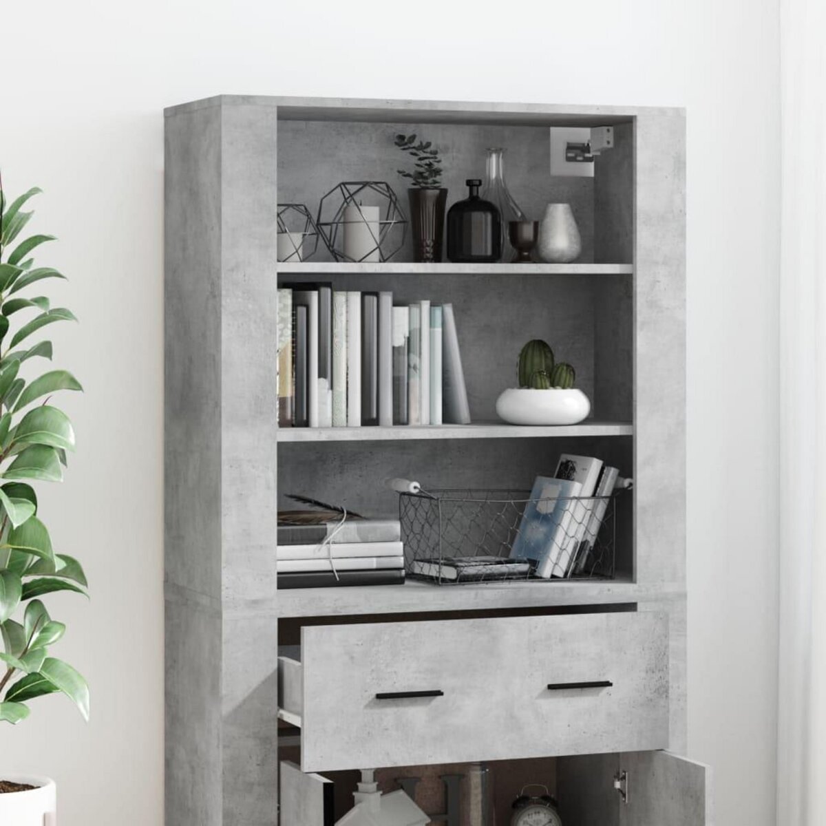 VIDAXL Buffet haut Gris beton Bois d'ingenierie