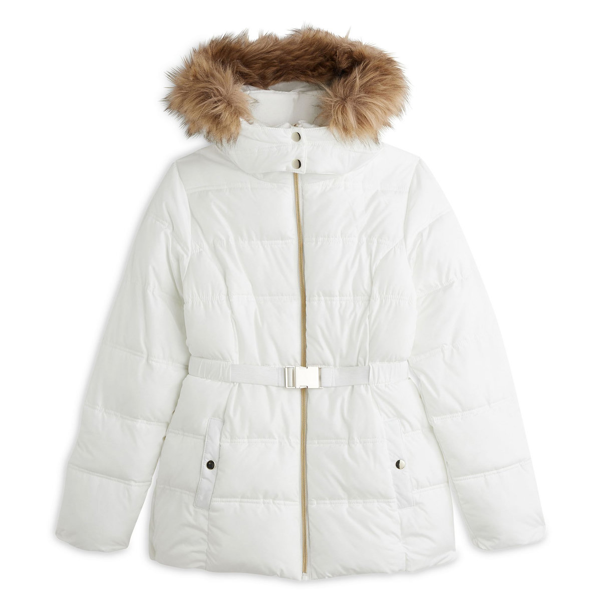 IN EXTENSO Doudoune avec ceinture à capuche blanc femme