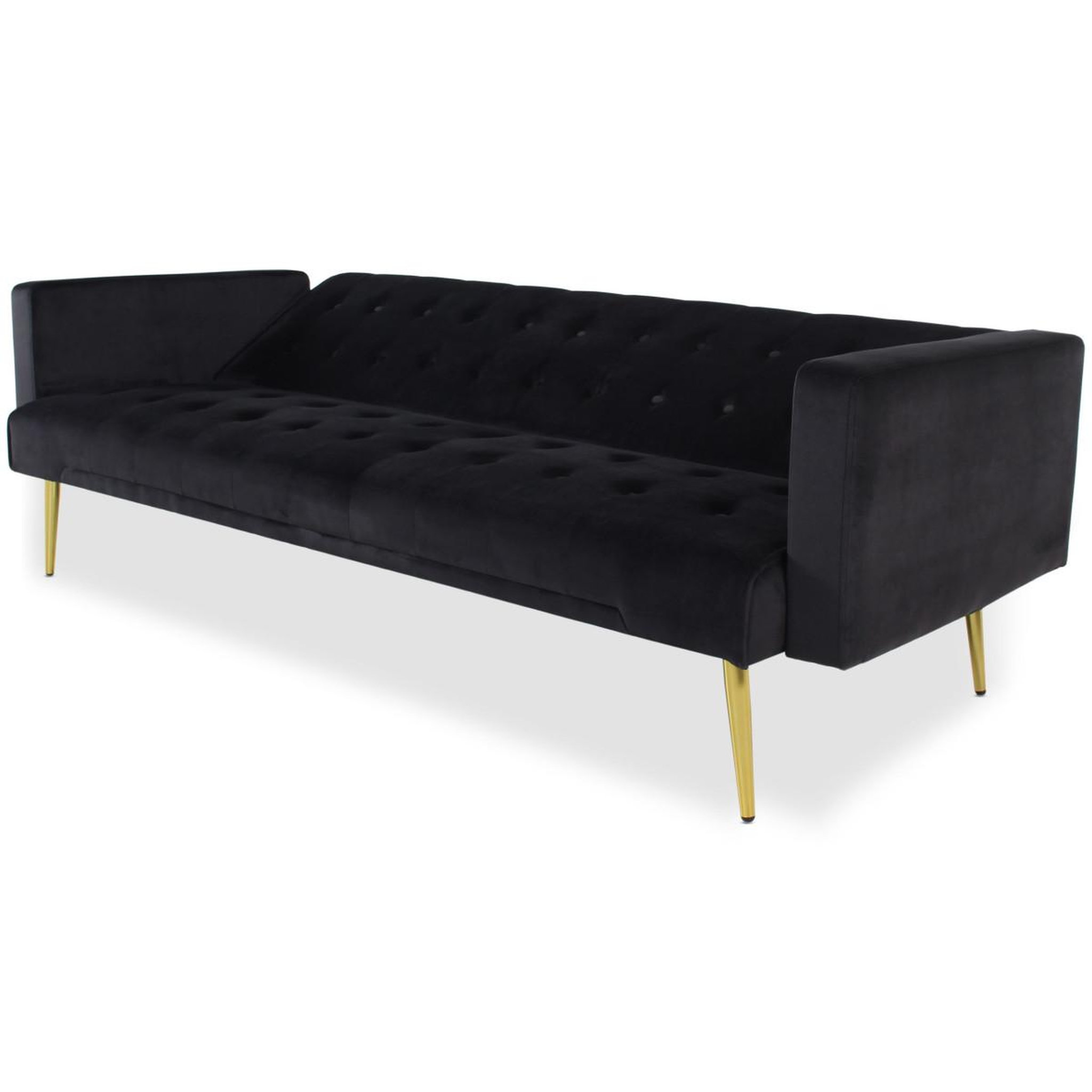 Voir la diapositive 4 : Paris Prix Canapé convertible velours  tybio  191cm noir