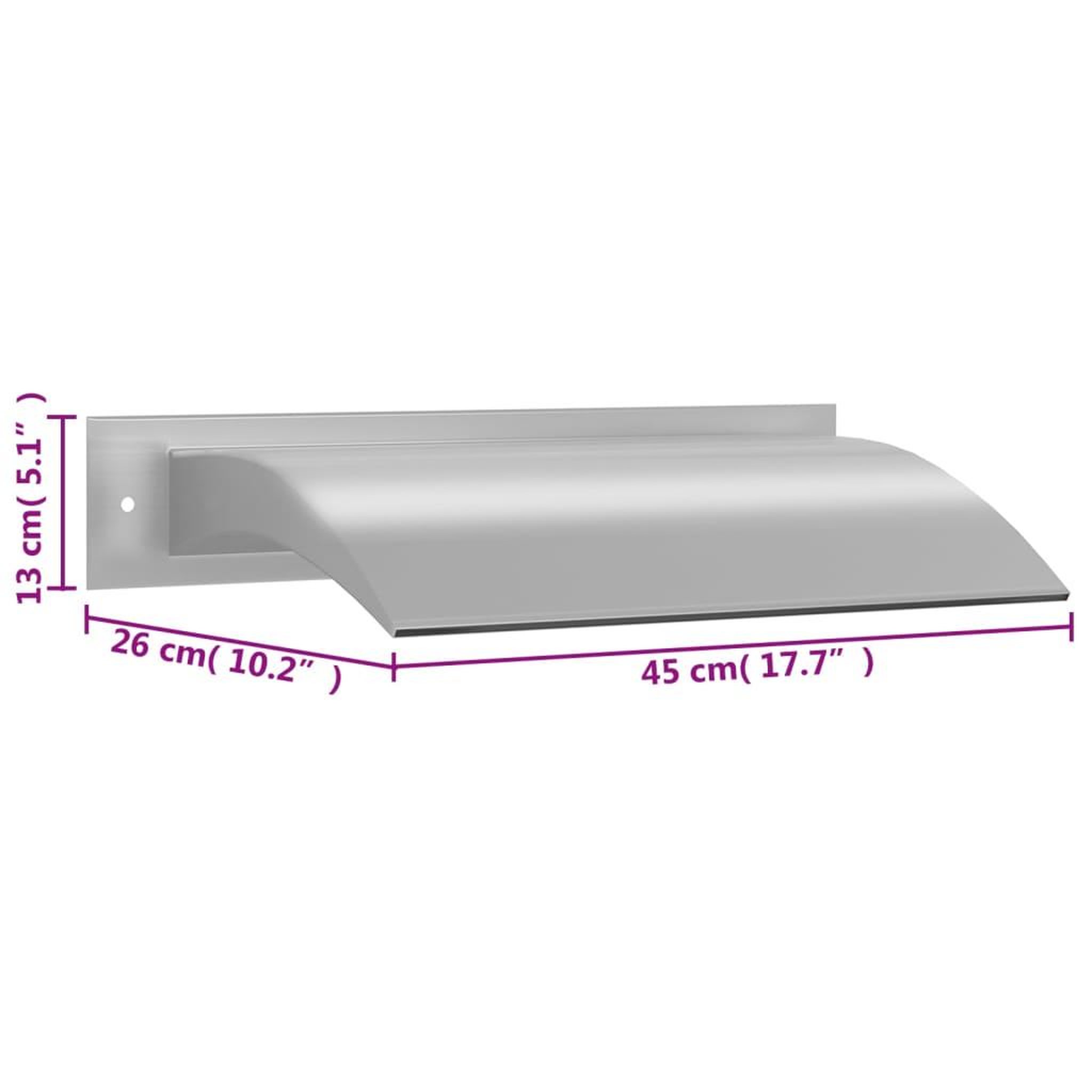 Voir la diapositive 6 : VIDAXL Fontaine de piscine argente 45x26x13 cm acier inoxydable